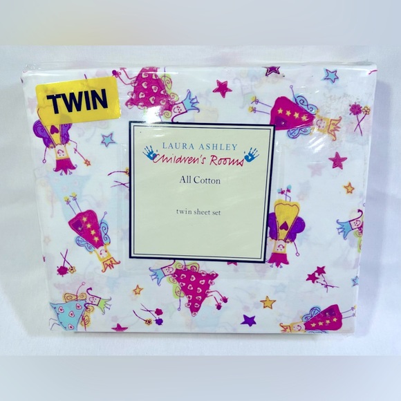 NEW Laura Ashley Fun Fairies - Children's Rooms All Cotton Twin Sheet Set - Picture 1 of 3